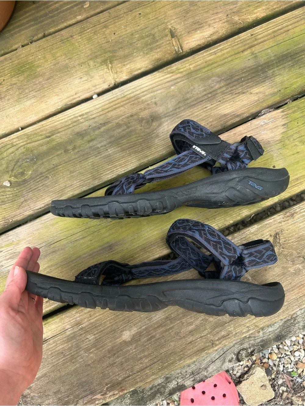 Men’s Teva Hurricane Sandals Wavy Trail Navy Strap Outdoor Hiking Waterproof